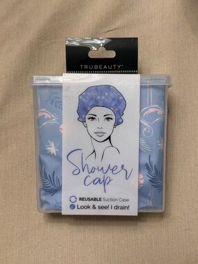 NWT TRUBEAUTY Reusable Shower Cap & Case
